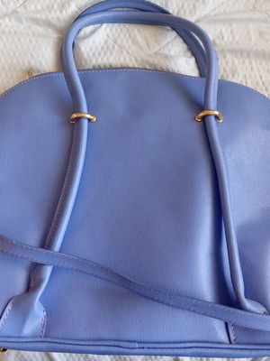 Macle Genuine Leather large blue shoulder bag