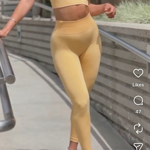 Stacci Athletics Leggings new, soft orange-yellow, size L/XL