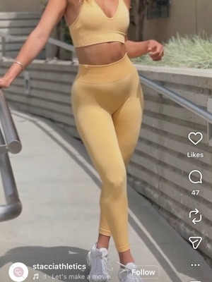 Stacci Athletics Leggings new, soft orange-yellow, size L/XL