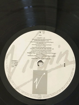 P.I.L 9 vinyl record used without cover