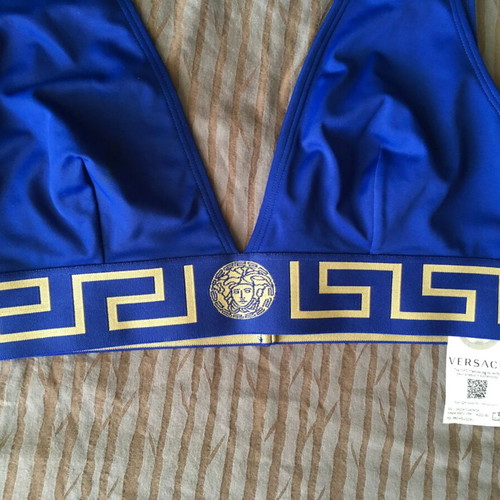 Versace Greca Border Bralette size 4 like new, blue
