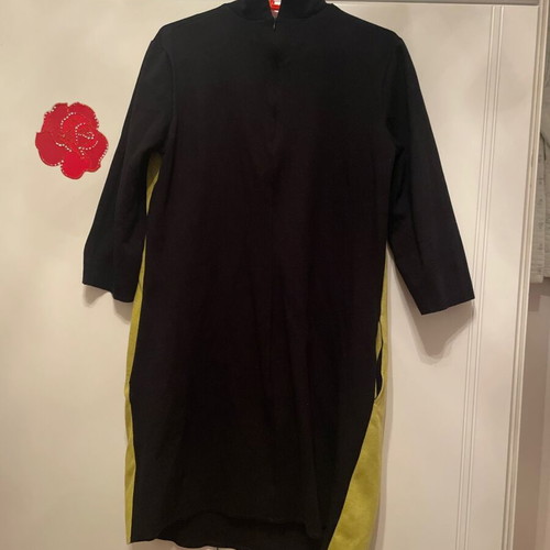 Benetton dress size L black and green like new