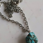Necklace with genuine blue stone like new