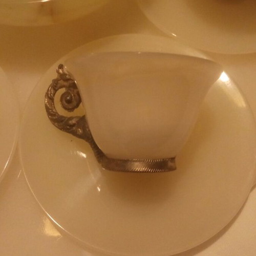 Alabaster set with tray, bowl and 6 cups like new