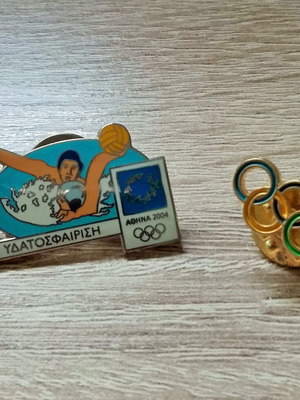 Olympic Games Athens 2004 pins used, water polo, pack of 2