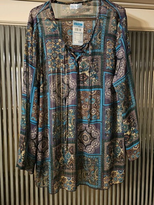Ethnic blouse Ulla Popken new, plus size, multicolor