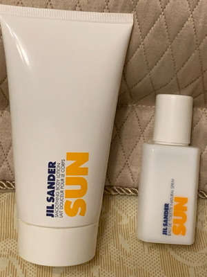 Jill Sander Sun Body Lotion 150ml used with 10ml perfume gift