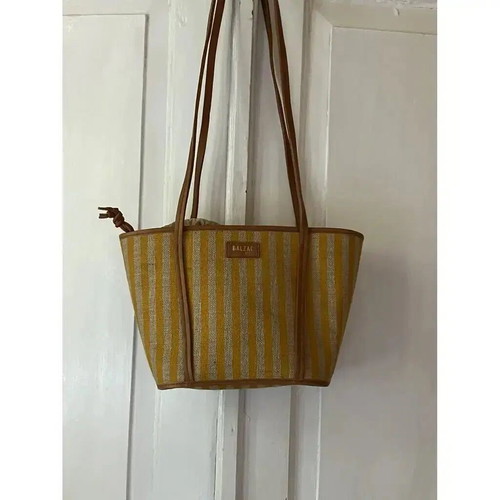 Balzac Paris shoulder bag new, yellow and beige stripes, raffia