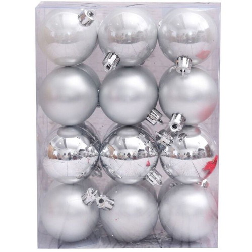 Artezan Christmas Balls 5cm Silver 24pcs New