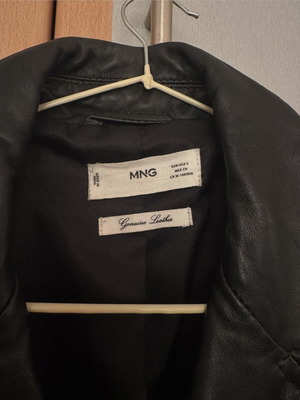 Mango leather biker jacket, black, size S