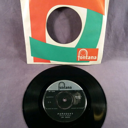 Los Indios Paraguay 7" vinyl records used, very good condition x3
