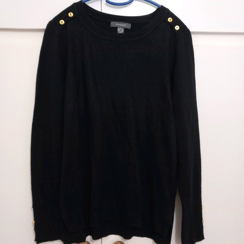 Pullover black size M used with gold detail