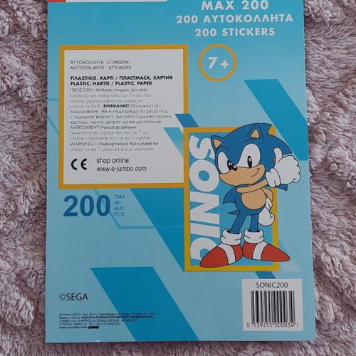 Sega Sonic The Hedgehog stickers new, pack of 200