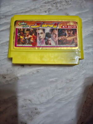 Famiclone 3 in 1 arcade game cartridge used, KT-8010 for 8-bit consoles