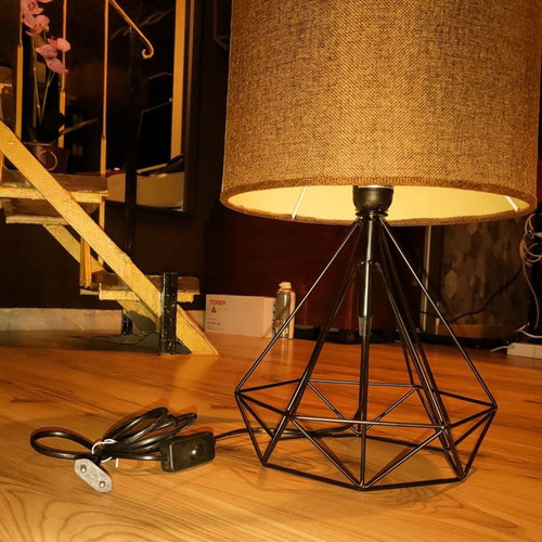 Table-Ceiling Lamp used, 2 in 1, metal diamond design