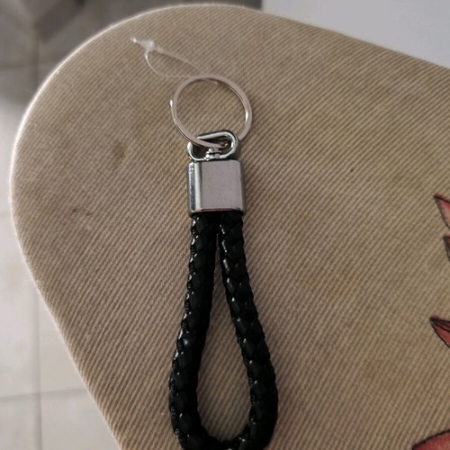 Black braided keychain new unused