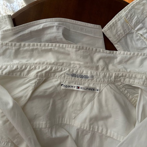 TOMMY HILFIGER, No 8 (S), women's shirt, classic, color white.