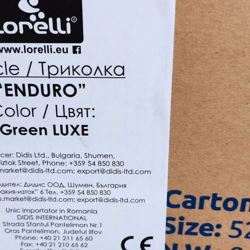 Lorelli Enduro Children’s Tricycle New with Parent Handle and Sunshade