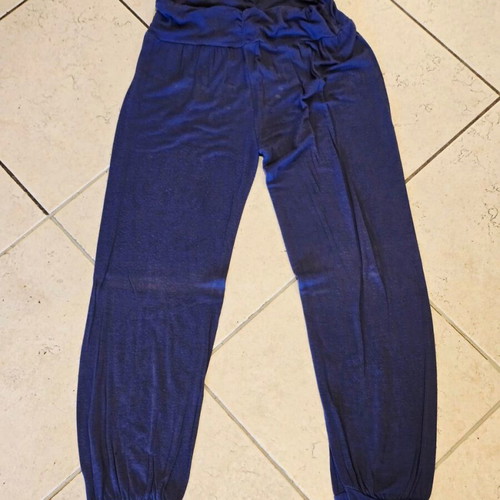 Elastic pants made in Italy used, black and blue, size Medium