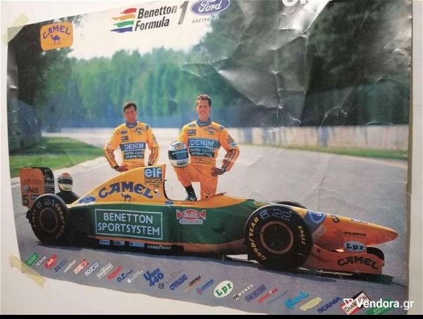  Benetton teams official poster 1993 Schumacher - Patrese