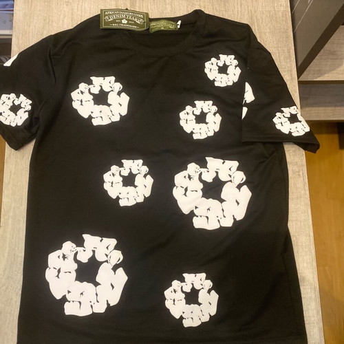 Demin Tears T-shirt new, size medium, black and white