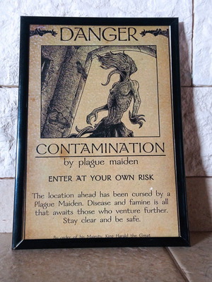 Handmade ink horror art print in A4 frame new