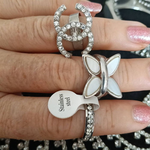 Set of 10 jewelry accessories: necklace, earrings, pendants, bracelets, rings