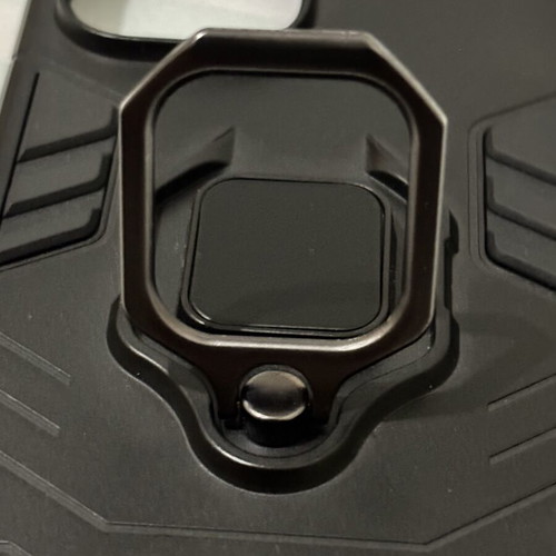 Iphone 15 case black, slightly used, reinforced with pop socket ring