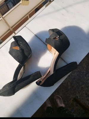 GoGo Shoes black sandals with 11 cm high heels, like new, size 38
