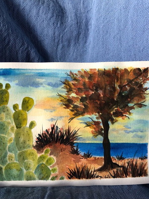Watercolours new painting 15x20 for decoration or gift