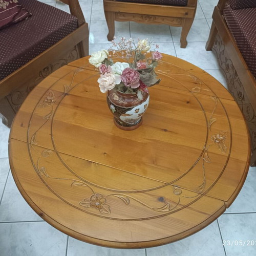 Living room set used with sofa, armchairs, table and stool