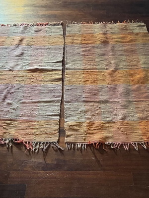 Traditional rugs set of 2 used, pastel colors, 100% cotton
