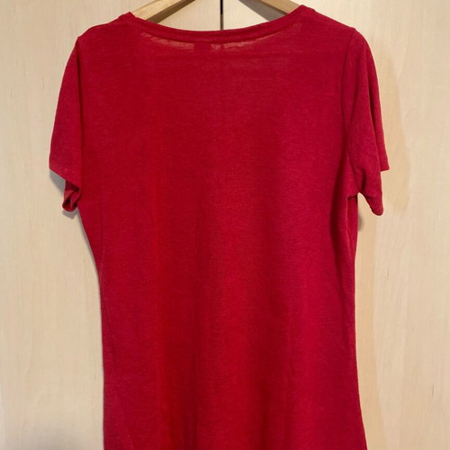 Red sequin embroidered short-sleeve blouse M&S new, size L