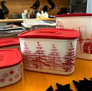 Σετ από 4 Χριστουγεννιάτικα κουτιά για μπισκότα της Tupperware