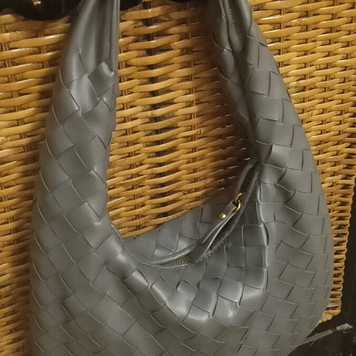 Paris Bag Shoulder grey like new, vegan PVC
