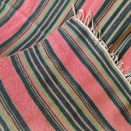 Vintage woolen woven rug used, 1950s, 210x150 cm