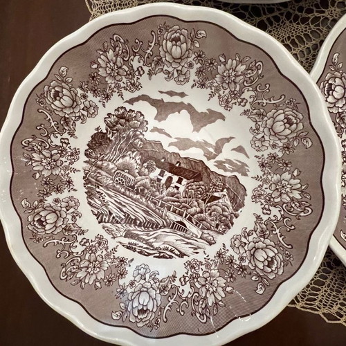 Swiss Landscape 282 dish set used, 6+6+8+2+1 pieces