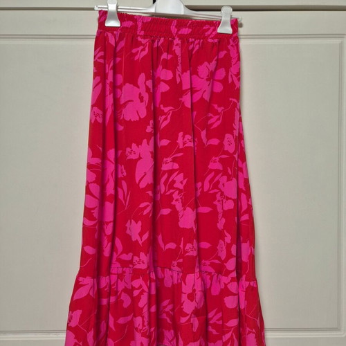 Maxi summer skirt like new, two-tone red-fuchsia, S/M