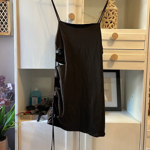 Kendall&Kylie Mini Dress S Black Lame New with Cutout