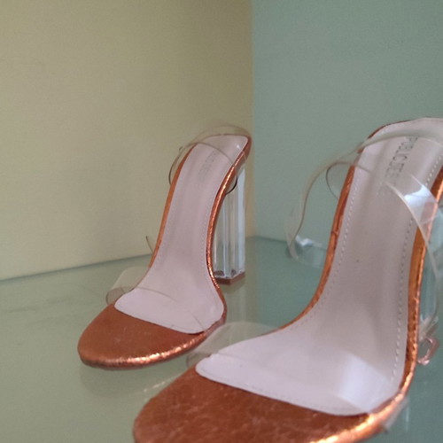 Public Desire sandals used, size 36, orange with plexiglass heel