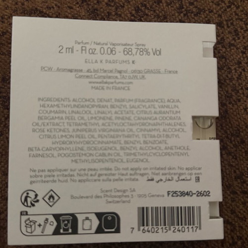 Ella K Myrrh Tester 2ml καινούργιο άρωμα δείγμα