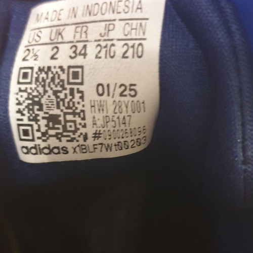 Adidas Runfalcon 5 Cloudfoam kids' athletic shoes size 34 like new, royal blue