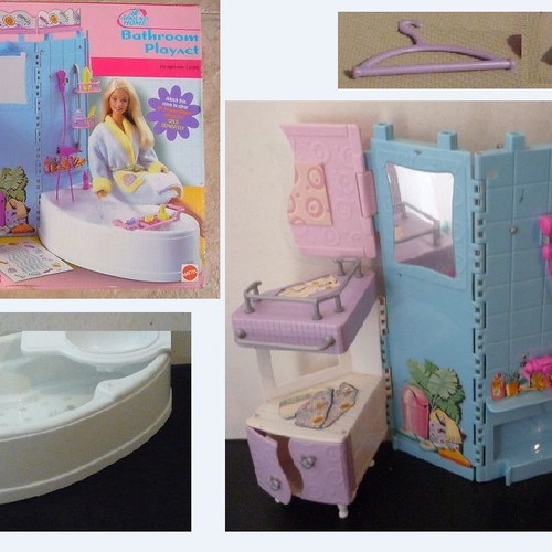 Barbie Bathroom Playset used, 2001, missing parts without box