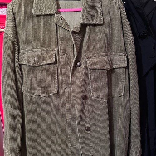 Women's corduroy shirt jacket Atlantis green, like new, small