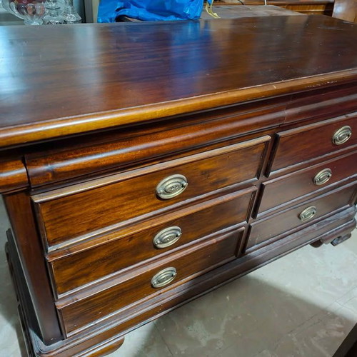 Buffet table like new, solid wood with multiple drawers