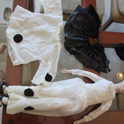 Pierrot trist doll used porcelain 58 cm