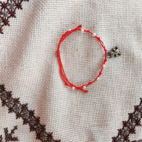 Bracelet with bear and pearls Martis made to order