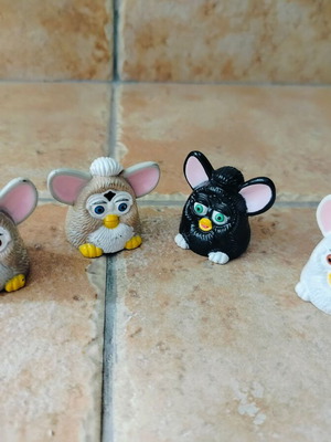 Furbies used, pack of 4 small hard plastic figures