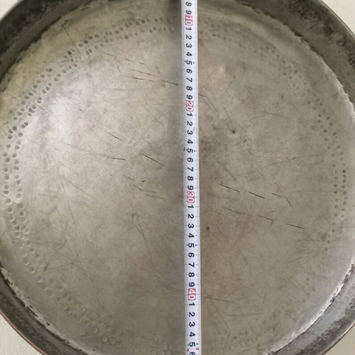 OLD BRONZE TRAY WITH HAMMERED DESIGN