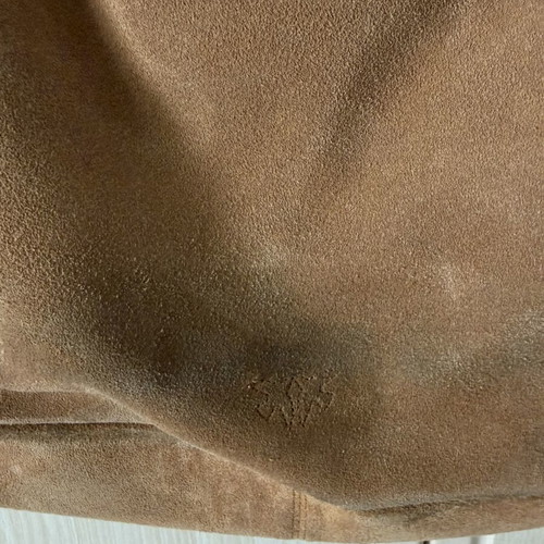 Pinko leather shoulder bag used, brown and gold, large size with NFC